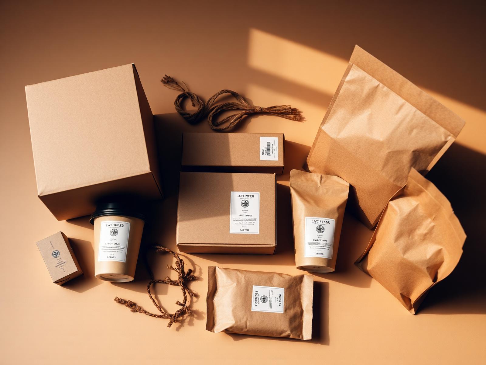 Assortment of custom kraft packaging by BrandBox Thailand